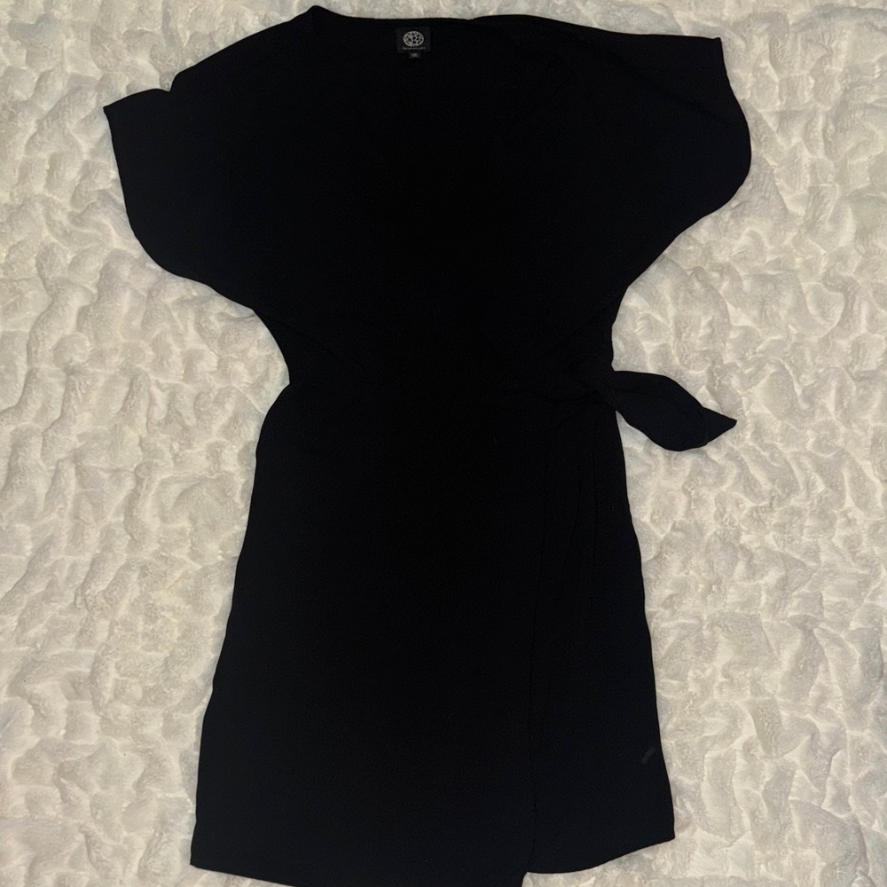 Bobeau black mini wrap dress